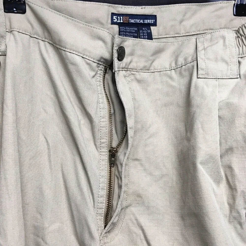 5.11 Tactical Men Cargo Pants size 40x32 Tan D Ring Pockets Tech Trades EMT Work